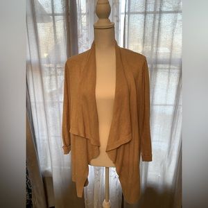 Lands End beige open cardigan size petite large